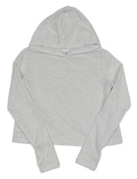 Bílé army crop triko s kapucí Shein