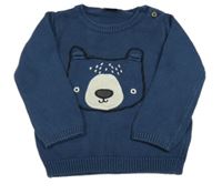 Tmavomodrý svetr s medvědem Next