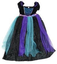 Kostým- černo-modro-fialové šaty s flitry TU