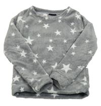 Šedá chlupatá mikina s hvězdami Page one young