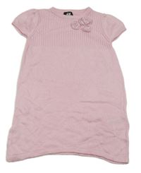 Světlerůžové pletené šaty s kytičkami H&M