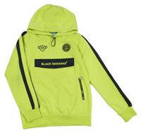 Neonově zelená sportovní mikina s nápisem a kapucí 