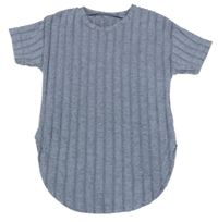 Modré melírované úpletové tričko