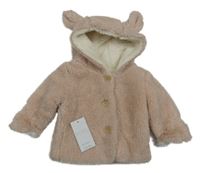 Nové - Světlerůžová zateplená propínací mikina s kapucí s oušky Matalan