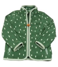 Zelená vzorovaná fleecová propínací mikina TCM