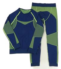 2set- modro-neonově žluté spodní funkční triko+ legíny Crivit