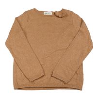 Hnědý třpytivý svetr s mašlí H&M