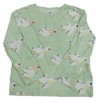 Mintové triko s ptáčky H&M