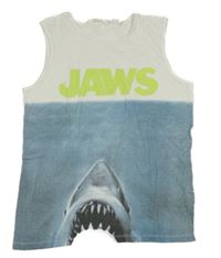 Bílo-modré tílko se žralokem H&M