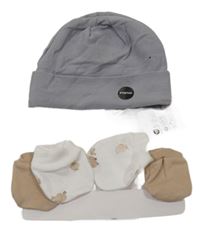 Nové - 3Set - Šedá čepice + 2x rukavice zeeman