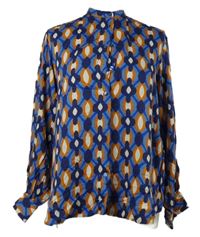 Dámská modro-oranžovo-bílá vzorovaná halenka Smith&Soul