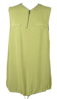 Dámská citronová lehká halenka s falešnými kapsami a zipem Next