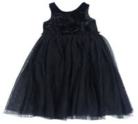 Černé sametovo/tylové šaty H&M