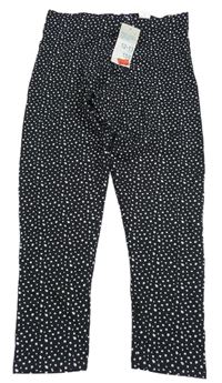 Černé puntíkaté crop legíny Primark