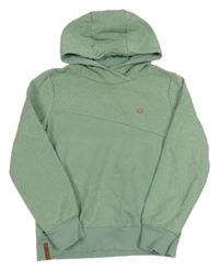 Světlekhaki mikina se srdíčky a kapucí YIGGA