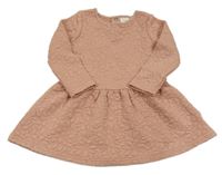 Růžové prošívané teplákové šaty 