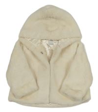 Smetanová kožešinová podšitá bunda s kapucí Mamas&Papas