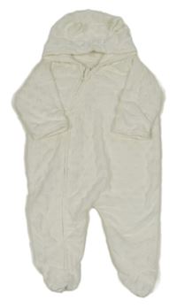 Smetanová minky podšitá kombinéza s kapucí George