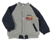 Šedo-tmavomodrá baseballová zateplená bundomikina s McQueenem Disney