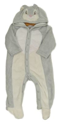 Nové - Šedo-bílá chlupatá kombinéza s kapucí - Thumper Disney