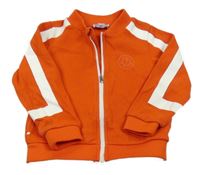 Červeno-bílá propínací mikina s potiskem Jacardi