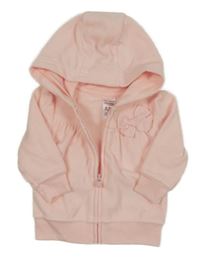 Světlerůžová fleecová propínací mikina s kapucí Carter´s 