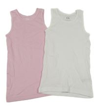 2x košilka - bílá + světlerůžová C&A