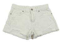 Bílé riflové kraťasy s prošoupáním ZARA