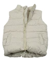 Béžová puntíkatá šusťáková zateplená vesta Pep&Co