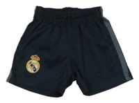 Tmavošedomodré fotbalové kraťasy s potiskem Real Madrid