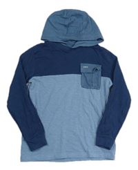 Tmavomodro-modré triko s kapsou a kapucí Next 