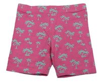 Růžové elastické kraťasy s palmami Primark