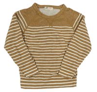 Béžovo-bílý pruhovaný svetr H&M