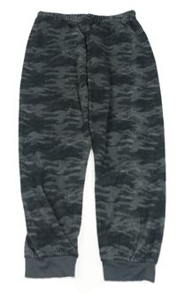 Šedé army plyšové pyžamové kalhoty Primark 