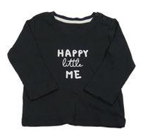 Antracitové žebrované triko s nápisem Matalan