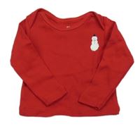 Červené triko se sněhulákem H&M