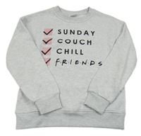 Šedá melírovaná mikina s Friends