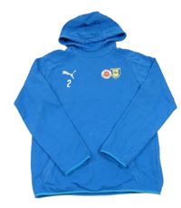 Modrá fotbalová mikina s kapucí Puma