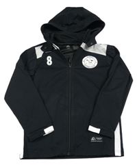 Černo-bílá šusťáková fotbalová bunda s kapucí Pendle