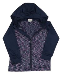 Tmavomodro-barevná propínací sportovní mikina s kapucí Topolino