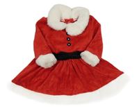 Červeno-bílé sametové šaty - paní Santová C&A