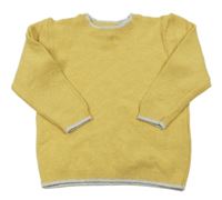 Pískový svetr s bílými lemy Zara