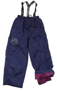 Lilkové šusťákové zateplené kalhoty s odepínacími kšandami