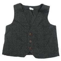 Šedo-černá kostkovaná společenská vesta H&M