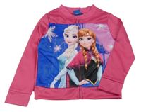 Fuchsiová propínací mikina s Annou a Elsou Disney 