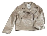 Nové - Světlerůžový koženkový jarní crop křivák Primark