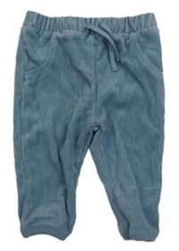 Světlemodré sametové žebrované tepláky C&A