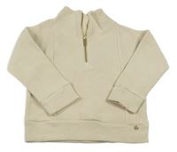 Béžová žebrovaná mikina s rolákem George 