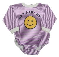 Purpurovo-bílé pruhované body se smajlíkem Shein 