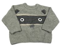 Šedý vlněný svetr s medvídkem Next